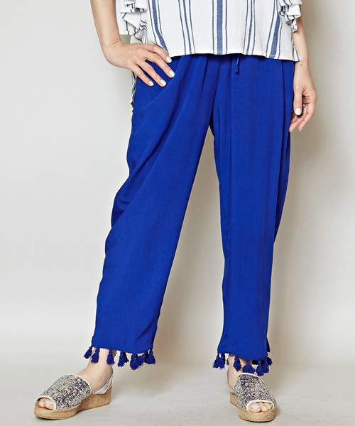 チャイハネ(チャイハネ)の「【チャイハネ】無地タッセルストレートパンツ(その他パンツ・レディース・ブラック/ブルー/オレンジ/ホワイト/イエロー/ブラウン/ピンク・FREE)」の5枚目の写真