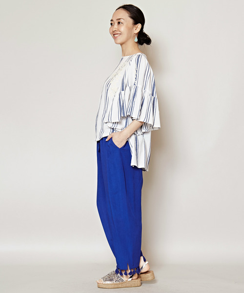 チャイハネ(チャイハネ)の「【チャイハネ】無地タッセルストレートパンツ(その他パンツ・レディース・ブラック/ブルー/オレンジ/ホワイト/イエロー/ブラウン/ピンク・FREE)」の11枚目の写真