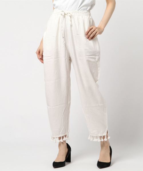 チャイハネ(チャイハネ)の「【チャイハネ】無地タッセルストレートパンツ(その他パンツ・レディース・ブラック/ブルー/オレンジ/ホワイト/イエロー/ブラウン/ピンク・FREE)」の2枚目の写真