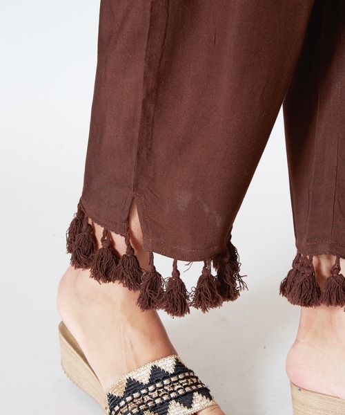 チャイハネ(チャイハネ)の「【チャイハネ】無地タッセルストレートパンツ(その他パンツ・レディース・ブラック/ブルー/オレンジ/ホワイト/イエロー/ブラウン/ピンク・FREE)」の19枚目の写真