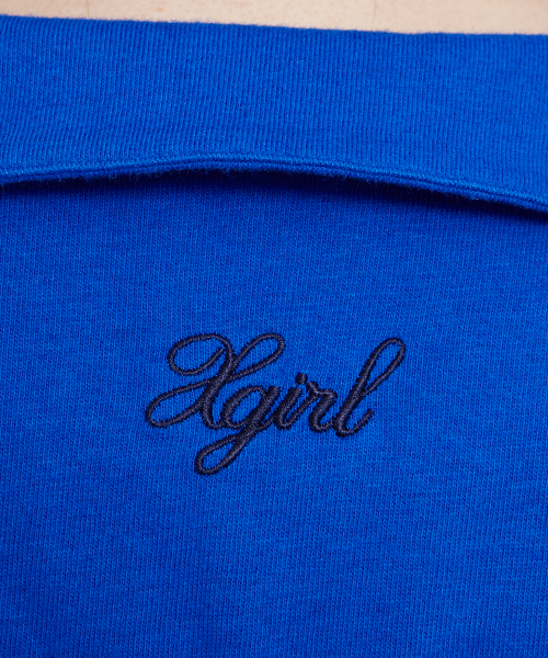 X-girl(エックスガール)の「LACE-UP FRONT TUNIC(Tシャツ/カットソー・レディース・ホワイト/ブラック/ブルー・1/2)」の8枚目の写真