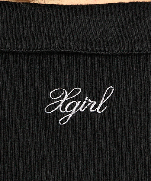 X-girl(エックスガール)の「LACE-UP FRONT TUNIC(Tシャツ/カットソー・レディース・ホワイト/ブラック/ブルー・1/2)」の10枚目の写真