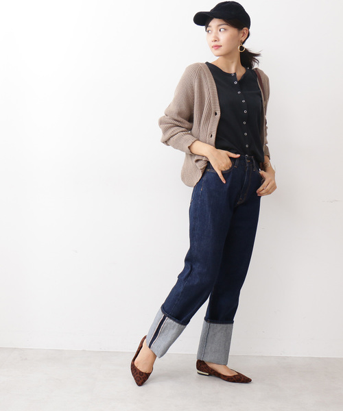 N.（N. Natural Beauty Basic）（エヌエヌナチュラルビューティーベーシック）の「ショートフォルムカーディガン（カーディガン/ボレロ・レディース・ベージュ/パープル/ブルー・MEDIUM）」の8枚目の写真
