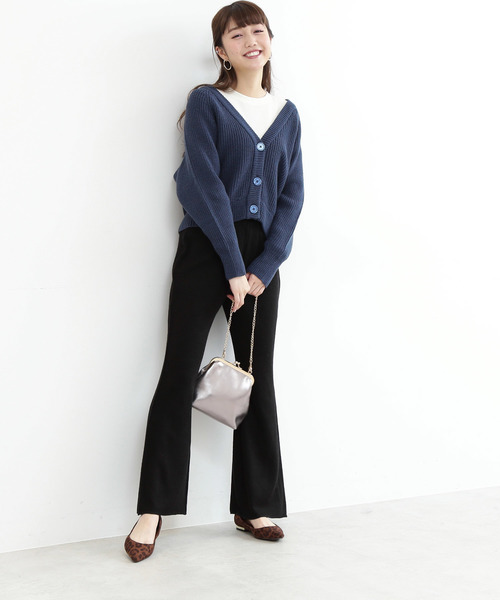 N.（N. Natural Beauty Basic）（エヌエヌナチュラルビューティーベーシック）の「ショートフォルムカーディガン（カーディガン/ボレロ・レディース・ベージュ/パープル/ブルー・MEDIUM）」の18枚目の写真