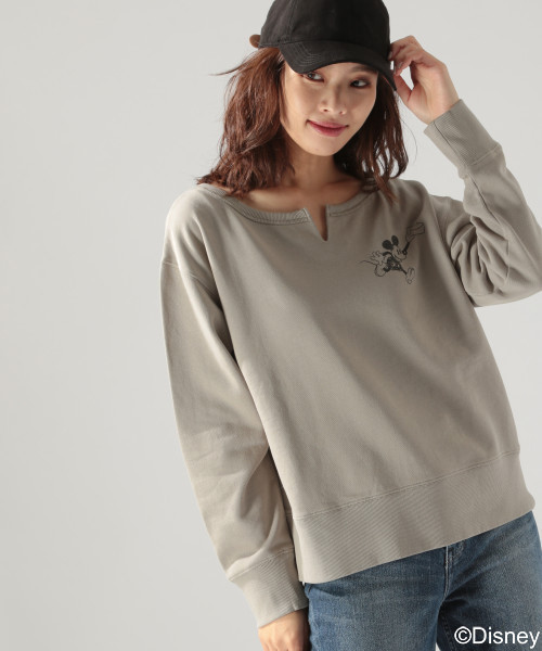 BAYFLOW(ベイフロー)の「【Disney(ディズニー)】ミッキーマウスウラケプルオーバー(Tシャツ/カットソー・レディース・ベージュ/カーキ/チャコール・SMALL/MEDIUM)」の8枚目の写真