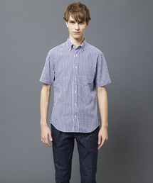 Cricket | 「Cricket」クリケット シアサッカーギンガムチェック柄 半袖ボタンダウンカラーシャツ 日本製(シャツ/ブラウス)