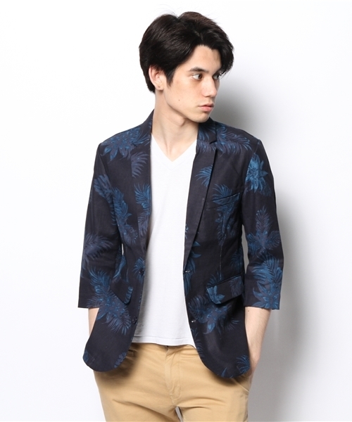 WEGO（ウィゴー）の「WEGO/フローラル7分袖テーラードジャケット（テーラードジャケット・メンズ・ワイン/ネイビー・MEDIUM/LARGE）」の7枚目の写真