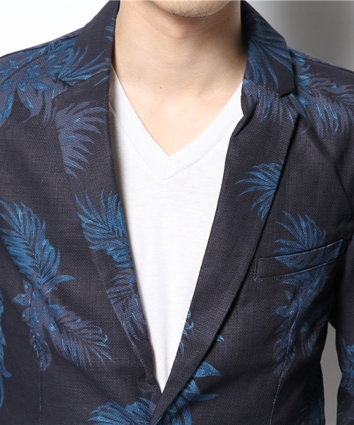 WEGO（ウィゴー）の「WEGO/フローラル7分袖テーラードジャケット（テーラードジャケット・メンズ・ワイン/ネイビー・MEDIUM/LARGE）」の8枚目の写真