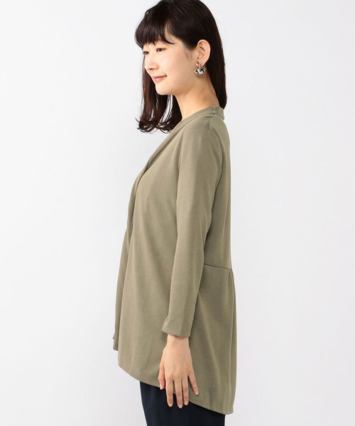 A/C DESIGN BY ALPHA CUBIC（エーシーデザインバイアルファキュービック）の「吸水速乾ミドル丈カーディガン（カーディガン/ボレロ・レディース・ライトグレー/ブラック/モカ・M size/L size）」の14枚目の写真