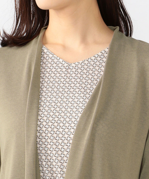 A/C DESIGN BY ALPHA CUBIC（エーシーデザインバイアルファキュービック）の「吸水速乾ミドル丈カーディガン（カーディガン/ボレロ・レディース・ライトグレー/ブラック/モカ・M size/L size）」の12枚目の写真