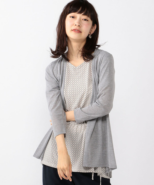 A/C DESIGN BY ALPHA CUBIC（エーシーデザインバイアルファキュービック）の「吸水速乾ミドル丈カーディガン（カーディガン/ボレロ・レディース・ライトグレー/ブラック/モカ・M size/L size）」の15枚目の写真