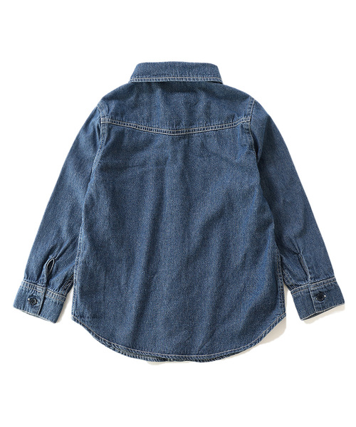 devirock(デビロック)の「デニムシャツ(シャツ/ブラウス・キッズ・ネイビー/サックスブルー・110cm/100cm/120cm/130cm/140cm/150cm/160cm)」の6枚目の写真