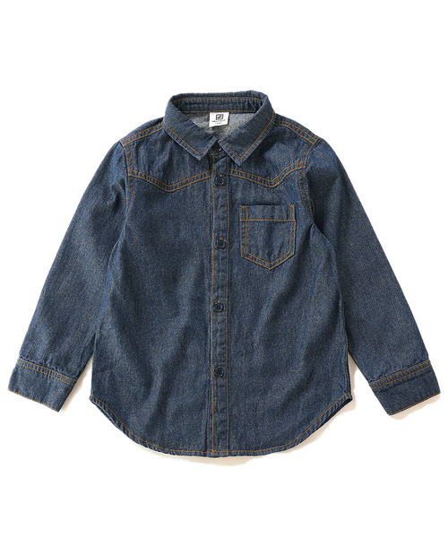 devirock(デビロック)の「デニムシャツ(シャツ/ブラウス・キッズ・ネイビー/サックスブルー・110cm/100cm/120cm/130cm/140cm/150cm/160cm)」の9枚目の写真