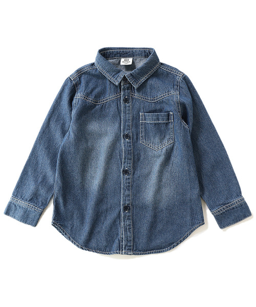 devirock(デビロック)の「デニムシャツ(シャツ/ブラウス・キッズ・ネイビー/サックスブルー・110cm/100cm/120cm/130cm/140cm/150cm/160cm)」の10枚目の写真