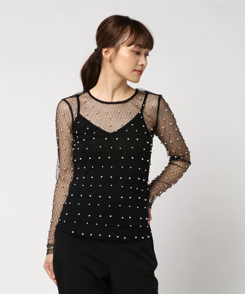 Guess（ゲス）の「Erica Pearl Top（シャツ/ブラウス・レディース・ブラック/ピンク・X-SMALL/SMALL）」の10枚目の写真
