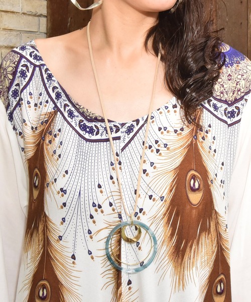 チャイハネ（チャイハネ）の「【チャイハネ】マルーナネックレス（ネックレス・レディース・ホワイト/ブラウン/ブルー・FREE）」の3枚目の写真