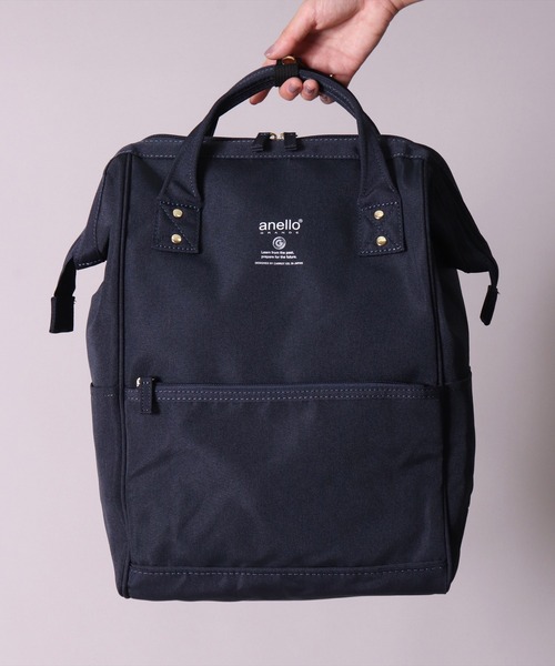 anello(アネロ)の「(LF)【anello】がばっと開く 口金 バックパック(レギュラーサイズ)(バックパック/リュック・レディース・ライトグレー/ブラック/ネイビー/グレー/ベージュ/マスタード/トリコロール・FREE)」の20枚目の写真