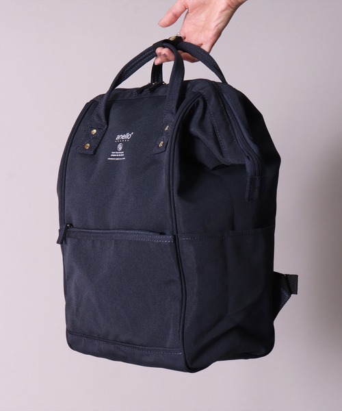 anello(アネロ)の「(LF)【anello】がばっと開く 口金 バックパック(レギュラーサイズ)(バックパック/リュック・レディース・ライトグレー/ブラック/ネイビー/グレー/ベージュ/マスタード/トリコロール・FREE)」の19枚目の写真