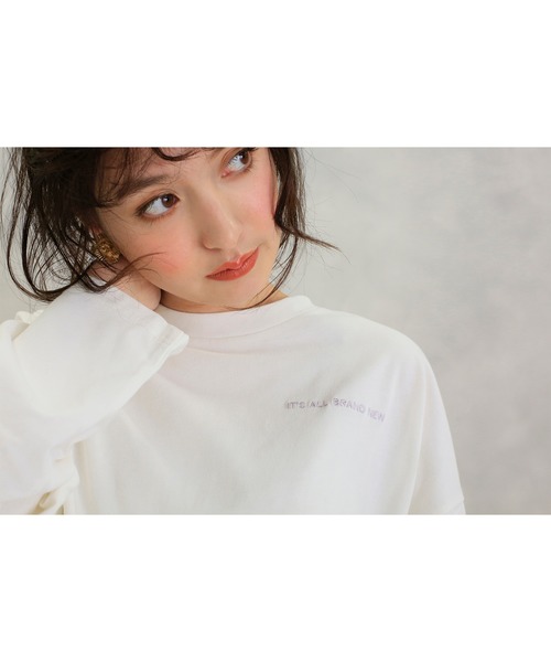 one after another NICE CLAUP（ワンアフターアナザーナイスクラップ）の「バックプリントロングTシャツ（Tシャツ/カットソー・レディース・ベージュ/オフホワイト/カーキ・FREE）」の8枚目の写真