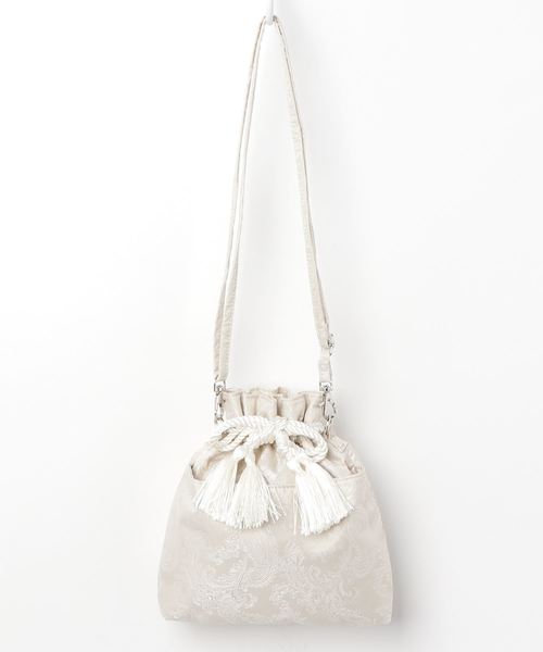 WEGO（ウィゴー）の「WEGO/2way巾着ショルダーバッグ（ショルダーバッグ・レディース・ベージュ/その他2/ブラック/その他1・FREE）」の4枚目の写真