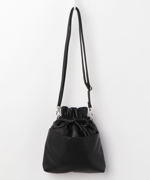 WEGO（ウィゴー）の「WEGO/2way巾着ショルダーバッグ（ショルダーバッグ・レディース・ベージュ/その他2/ブラック/その他1・FREE）」の2枚目の写真