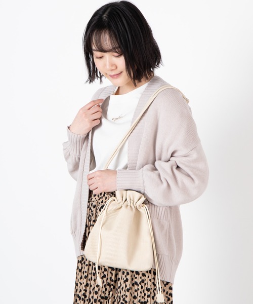 WEGO（ウィゴー）の「WEGO/2way巾着ショルダーバッグ（ショルダーバッグ・レディース・ベージュ/その他2/ブラック/その他1・FREE）」の6枚目の写真