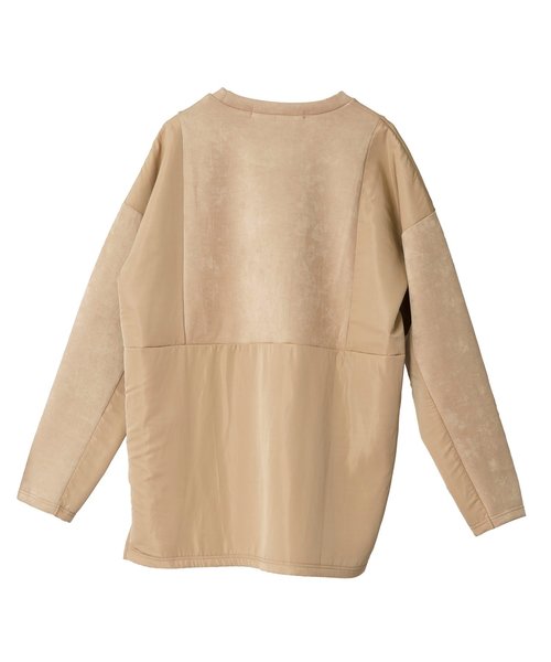 NO ID.（ノーアイディ）の「ボンディングスウェット切替C/N-BIGプルオーバー（ニット/セーター・メンズ・カーキ/ベージュ/ネイビー/ブラック・ONE SIZE）」の9枚目の写真