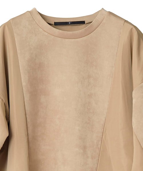 NO ID.（ノーアイディ）の「ボンディングスウェット切替C/N-BIGプルオーバー（ニット/セーター・メンズ・カーキ/ベージュ/ネイビー/ブラック・ONE SIZE）」の10枚目の写真