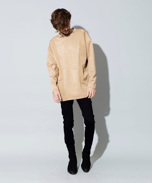 NO ID.（ノーアイディ）の「ボンディングスウェット切替C/N-BIGプルオーバー（ニット/セーター・メンズ・カーキ/ベージュ/ネイビー/ブラック・ONE SIZE）」の12枚目の写真