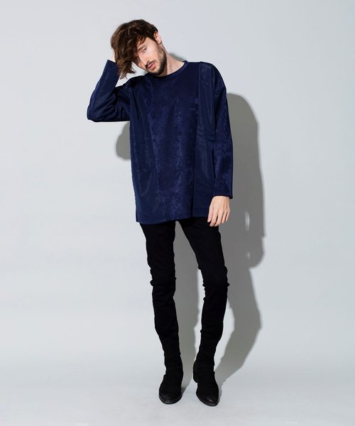 NO ID.（ノーアイディ）の「ボンディングスウェット切替C/N-BIGプルオーバー（ニット/セーター・メンズ・カーキ/ベージュ/ネイビー/ブラック・ONE SIZE）」の13枚目の写真