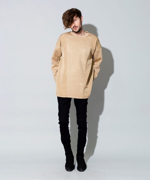 NO ID.（ノーアイディ）の「ボンディングスウェット切替C/N-BIGプルオーバー（ニット/セーター・メンズ・カーキ/ベージュ/ネイビー/ブラック・ONE SIZE）」の15枚目の写真