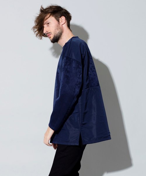 NO ID.（ノーアイディ）の「ボンディングスウェット切替C/N-BIGプルオーバー（ニット/セーター・メンズ・カーキ/ベージュ/ネイビー/ブラック・ONE SIZE）」の19枚目の写真