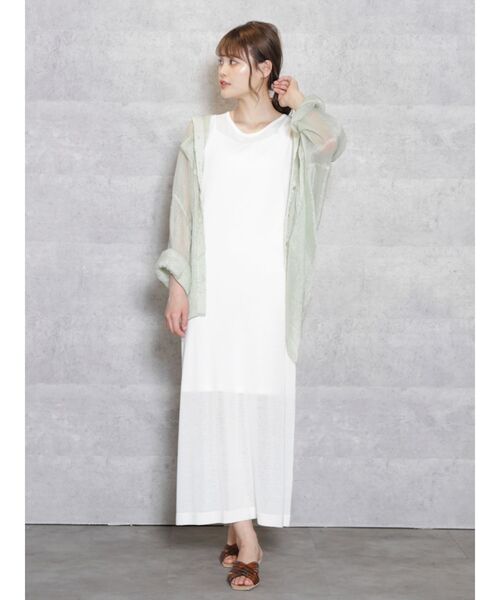 dazzlin（ダズリン）の「シアーニットロングワンピース（ワンピース・レディース・ブラック/ブラウン/オフホワイト/グリーン・FREE）」の9枚目の写真