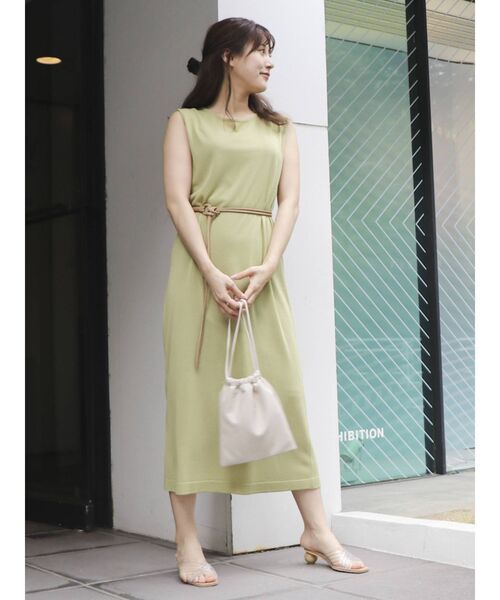 dazzlin（ダズリン）の「シアーニットロングワンピース（ワンピース・レディース・ブラック/ブラウン/オフホワイト/グリーン・FREE）」の11枚目の写真