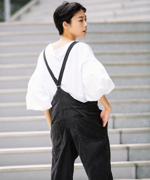 Munich（ミューニック）の「コーデュロイ　サロペット（サロペット/オーバーオール・レディース・ブラック/カーキ/キャメル・S/M）」の5枚目の写真