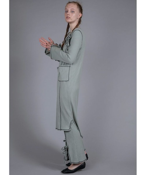 Candy Stripper（キャンディストリッパー）の「PATCH AND DARN ドレス（ワンピース・レディース・グリーン/ブラック/アイボリー・2）」の4枚目の写真