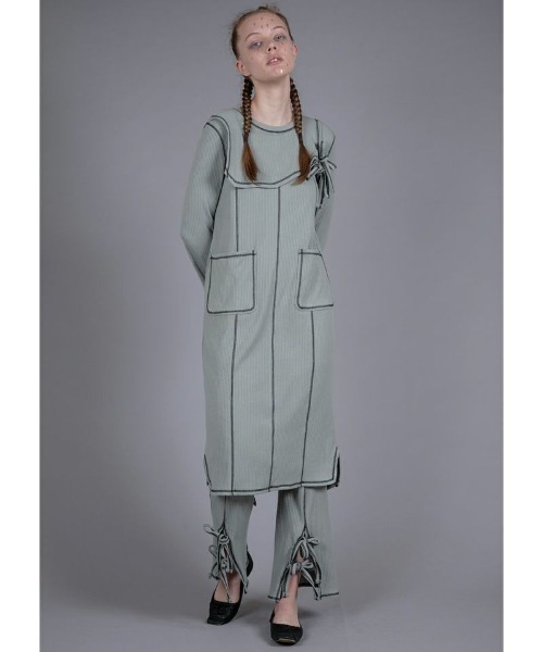 Candy Stripper（キャンディストリッパー）の「PATCH AND DARN ドレス（ワンピース・レディース・グリーン/ブラック/アイボリー・2）」の14枚目の写真