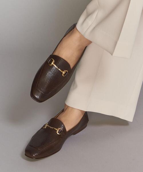 CAMINANDO（カミナンド）の「【別注】＜CAMINANDO＞スクエアトゥ レザーエンボスビットローファー -2WAY- ◆（ローファー・レディース・ダークブラウン・6/8/7/9）」の5枚目の写真