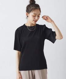DISCOAT | プリーツハイネック5分袖プルオーバー(Tシャツ/カットソー)