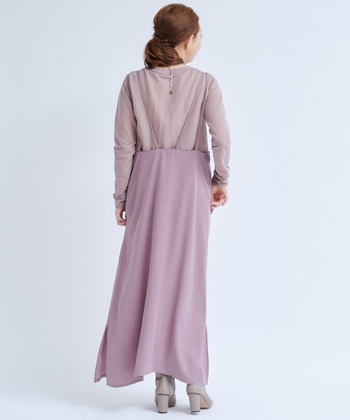 DouDou（ドゥドゥ）の「ワッシャーサテンセットワンピース（ワンピース・レディース・ブラック/パープル/カーキ・FREE）」の17枚目の写真