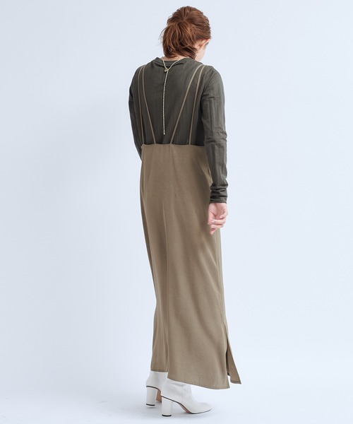 DouDou（ドゥドゥ）の「ワッシャーサテンセットワンピース（ワンピース・レディース・ブラック/パープル/カーキ・FREE）」の11枚目の写真