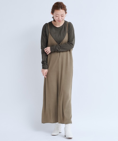 DouDou（ドゥドゥ）の「ワッシャーサテンセットワンピース（ワンピース・レディース・ブラック/パープル/カーキ・FREE）」の15枚目の写真