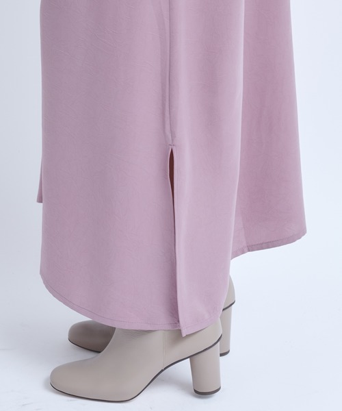 DouDou（ドゥドゥ）の「ワッシャーサテンセットワンピース（ワンピース・レディース・ブラック/パープル/カーキ・FREE）」の16枚目の写真