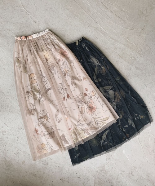 LA BELLE ETUDE（ラベルエチュード）の「オリジナルヴィンテージフラワーチュールドッキングスカート（スカート・レディース・ホワイト/ブラック・FREE）」の21枚目の写真