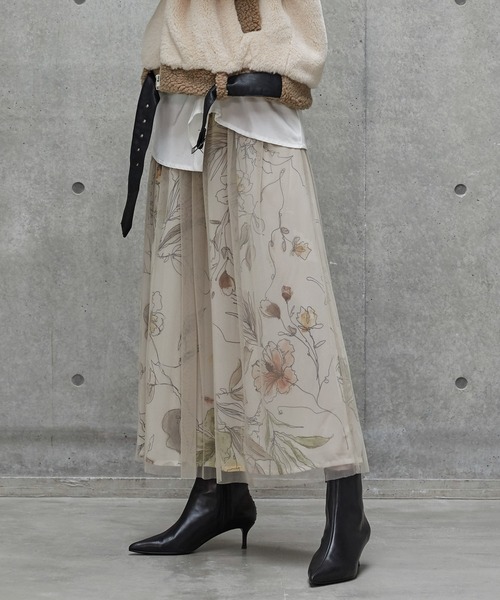 セール】オリジナルヴィンテージフラワーチュールドッキングスカート  