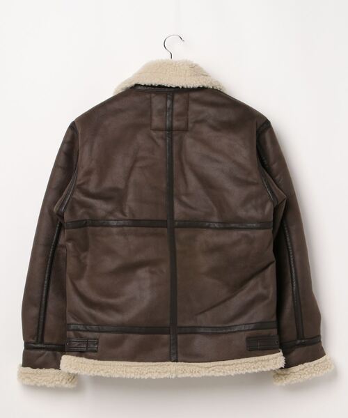 Alpha Industries(アルファインダストリーズ)の「ALPHA/アルファ B-3 FAKE MOUTON JACKET/フェイクムートン レザーブルゾン(ブルゾン・メンズ・ブラック/ブラウン・M/L/XL)」の3枚目の写真