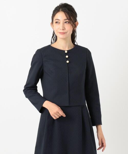 TOCCA(トッカ)の「【洗える!】FIORE ジャケット(ノーカラージャケット・レディース・ピンク系/ネイビー系・6/0/2/4)」の3枚目の写真
