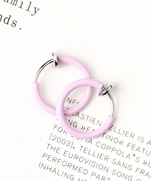 sunny branch（サニーブランチ）の「ブラス　12㎜フープイヤリング（イヤリング・レディース・ブラック/シルバー/ゴールド/スミクロ/ライトピンク/ラベンダー・FREE）」の11枚目の写真