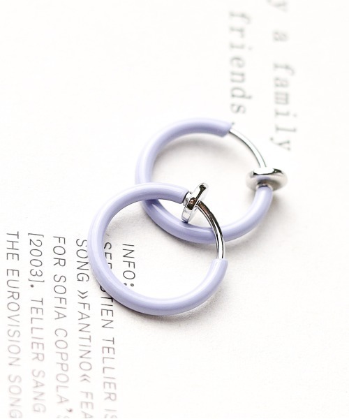 sunny branch（サニーブランチ）の「ブラス　12㎜フープイヤリング（イヤリング・レディース・ブラック/シルバー/ゴールド/スミクロ/ライトピンク/ラベンダー・FREE）」の10枚目の写真