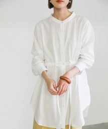 select MOCA | 2021 SS ノーカラ―ドロストデザインブラウス(シャツ/ブラウス)